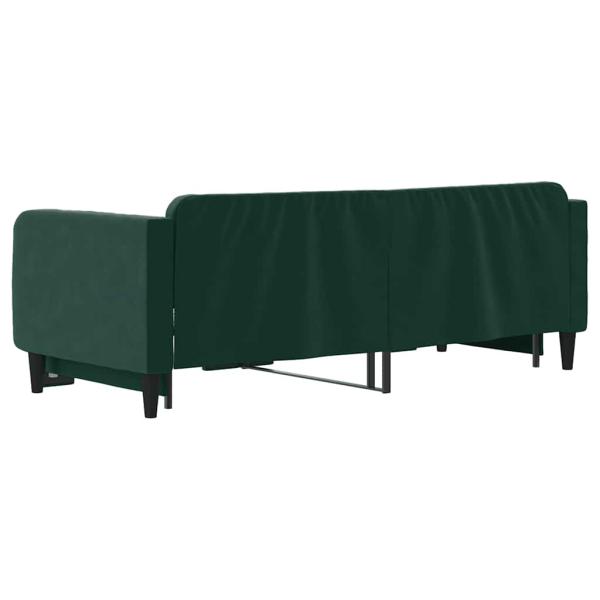 Tagesbett Ausziehbar Dunkelgrün 90x200 cm Samt