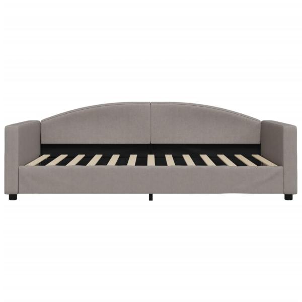 Tagesbett Ausziehbar mit Schubladen Taupe 100x200 cm Stoff