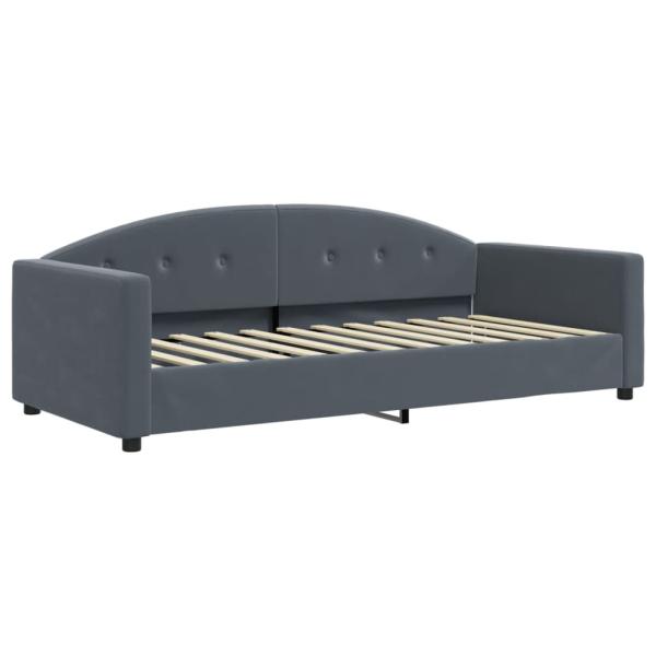 Tagesbett Ausziehbar Dunkelgrau 90x200 cm Samt