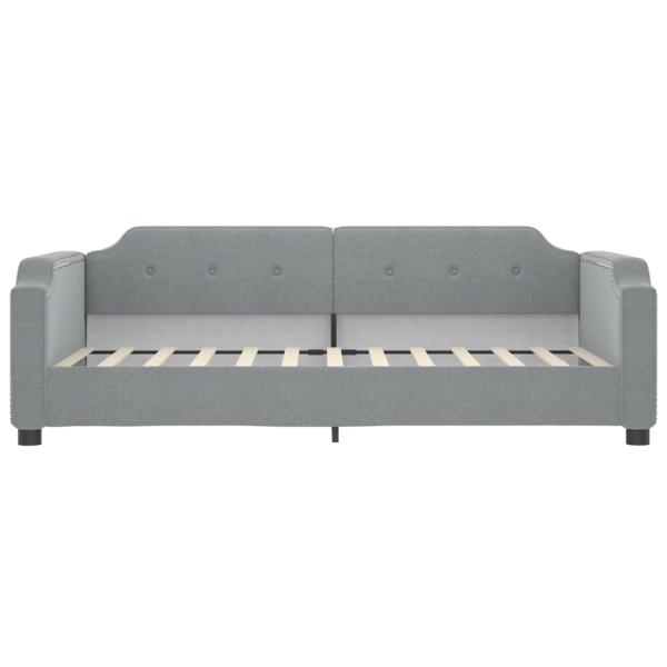 Tagesbett Ausziehbar Hellgrau 100x200 cm Stoff
