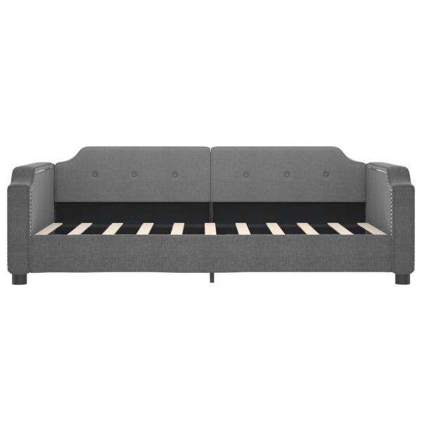 Tagesbett Ausziehbar Dunkelgrau 90x190 cm Stoff