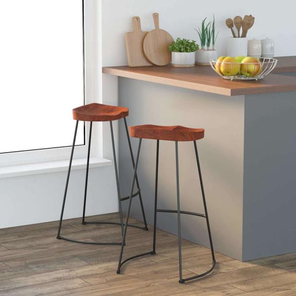 ARDEBO.de - Gavin Barhocker 2 Stk. 50x40x78 cm Massivholz Mango