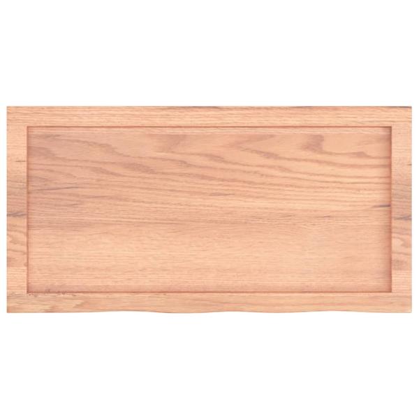 Tischplatte Hellbraun 80x40x(2-4) cm Massivholz Eiche Behandelt