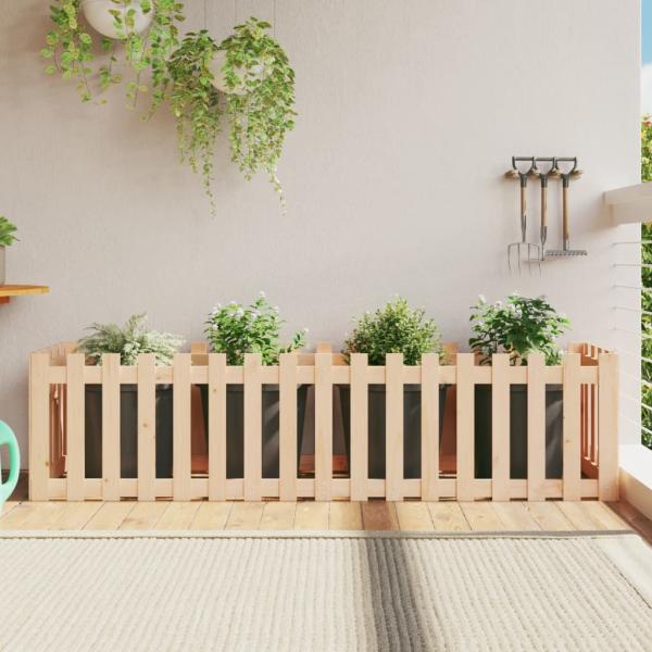 ARDEBO.de - Hochbeet Lattenzaun-Design 200x50x50 cm Massivholz Kiefer