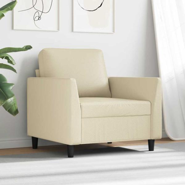 Sessel Creme 60 cm Kunstleder