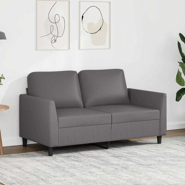 ARDEBO.de - 2-Sitzer-Sofa Grau 120 cm Kunstleder