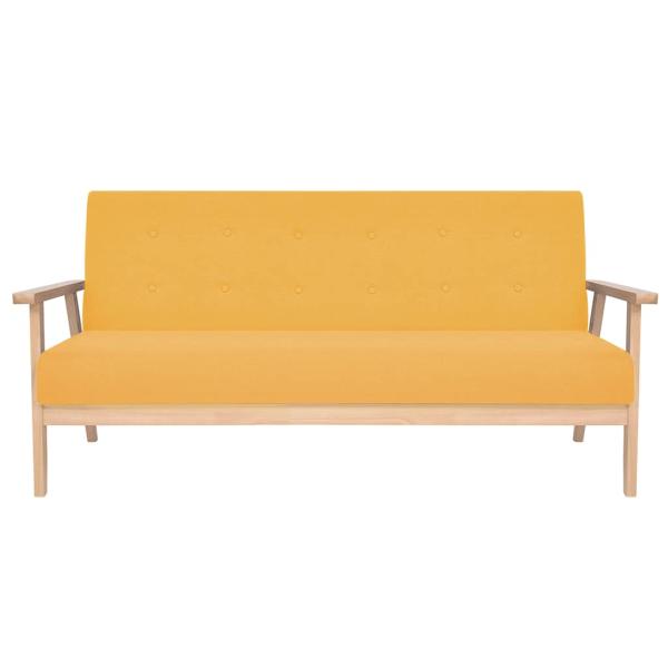 Sofagarnitur 3-tlg. Stoff Gelb