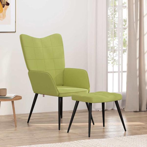 ARDEBO.de - Relaxsessel mit Hocker Grün Stoff