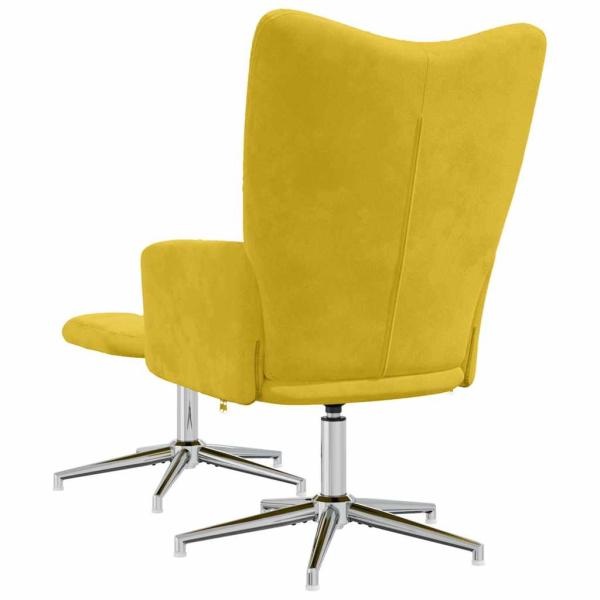 Relaxsessel mit Hocker Senfgelb Samt