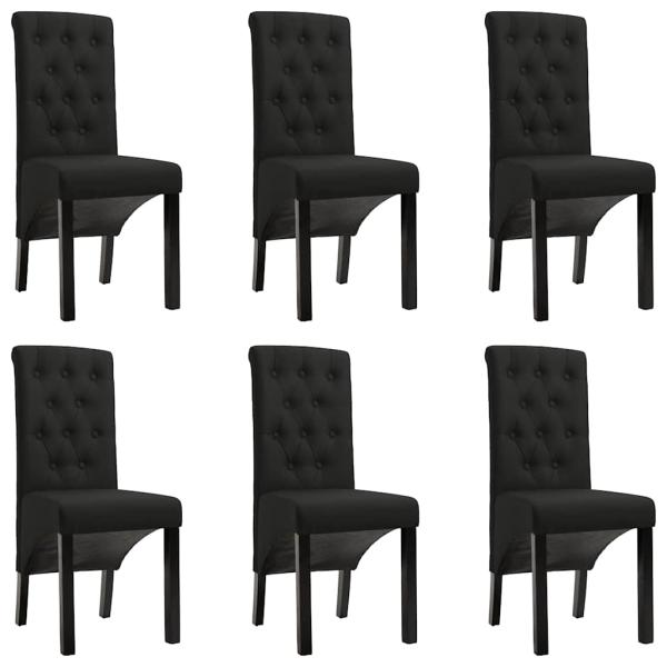 ARDEBO.de - Esszimmerstühle 6 Stk. Schwarz Stoff