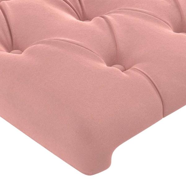 Kopfteil mit Ohren Rosa 183x23x78/88 cm Samt
