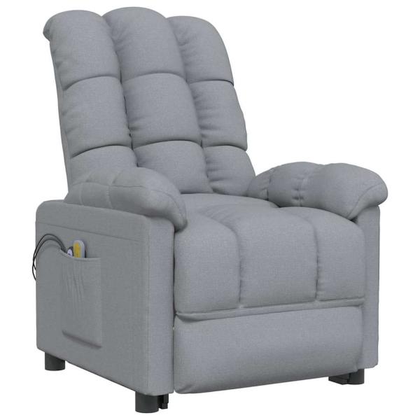 Massagesessel Elektrisch Hellgrau Stoff