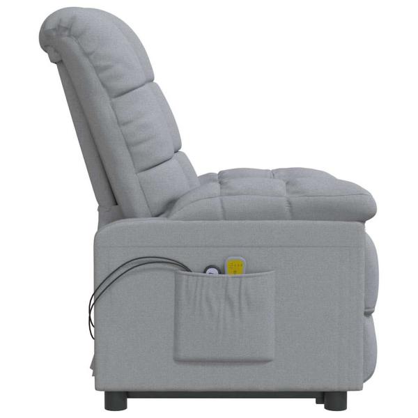 Massagesessel Elektrisch Hellgrau Stoff