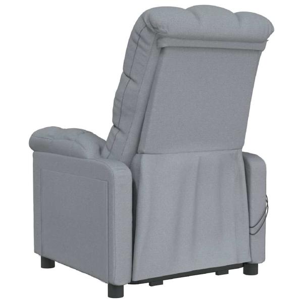 Massagesessel Elektrisch Hellgrau Stoff