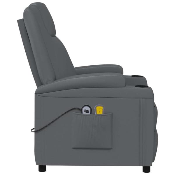 Massagesessel Elektrisch Anthrazit Kunstleder