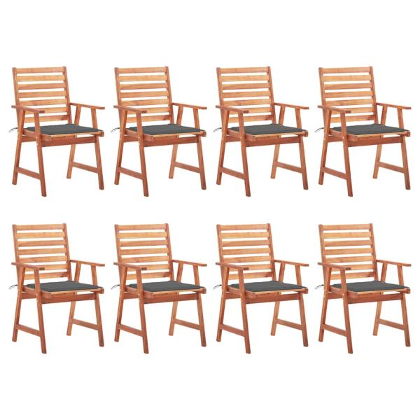 ARDEBO.de - Garten-Essstühle 8 Stk. mit Kissen Massivholz Akazie