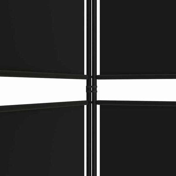 6-tlg. Paravent Schwarz 300x220 cm Stoff