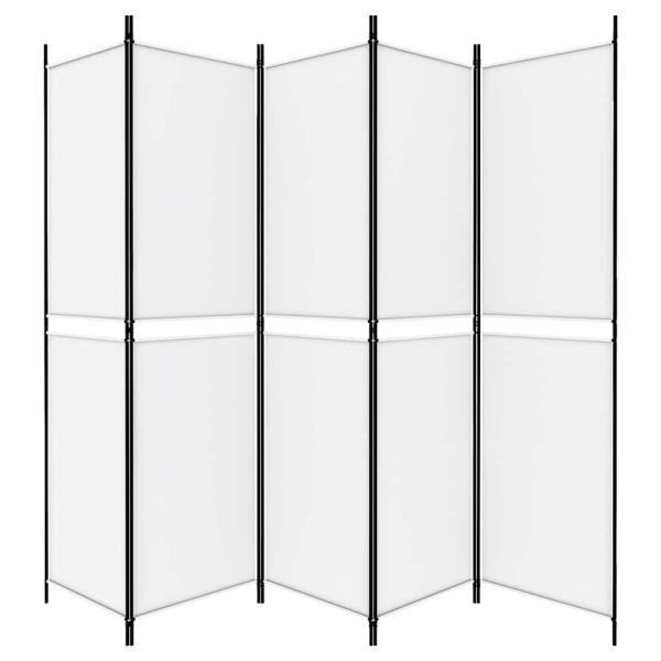 5-tlg. Paravent Weiß 250x200 cm Stoff