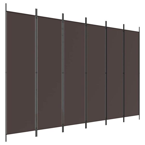 ARDEBO.de - 6-tlg. Paravent Braun 300x200 cm Stoff