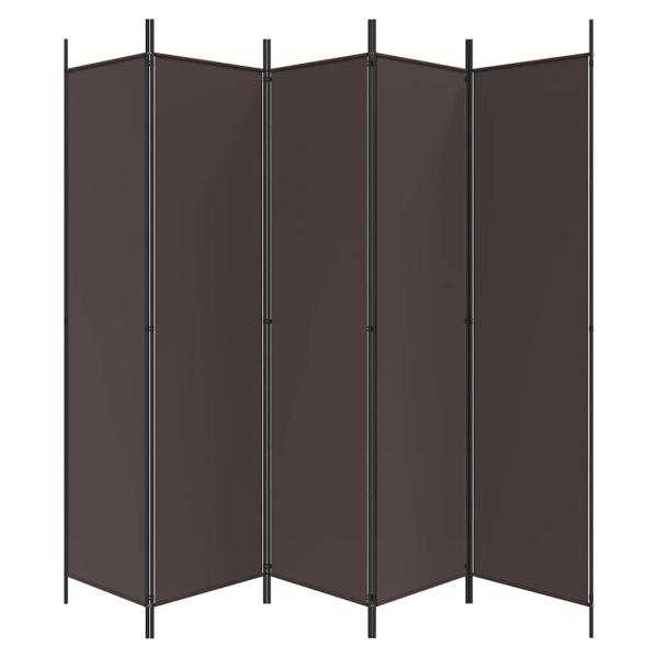 6-tlg. Paravent Braun 300x200 cm Stoff