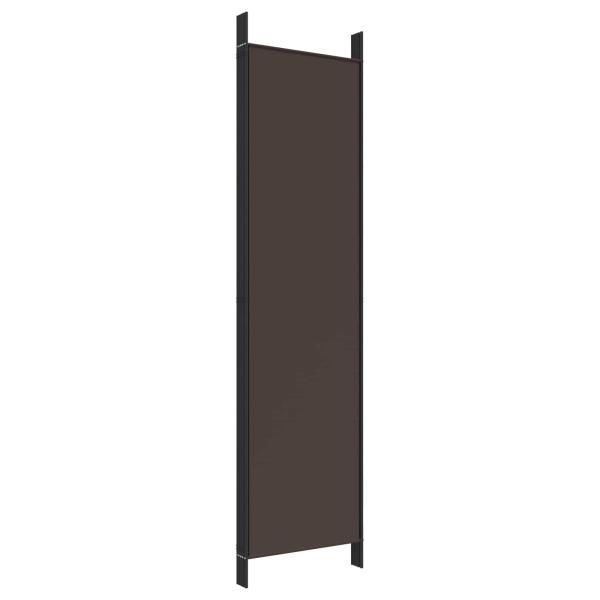 5-tlg. Paravent Braun 250x200 cm Stoff