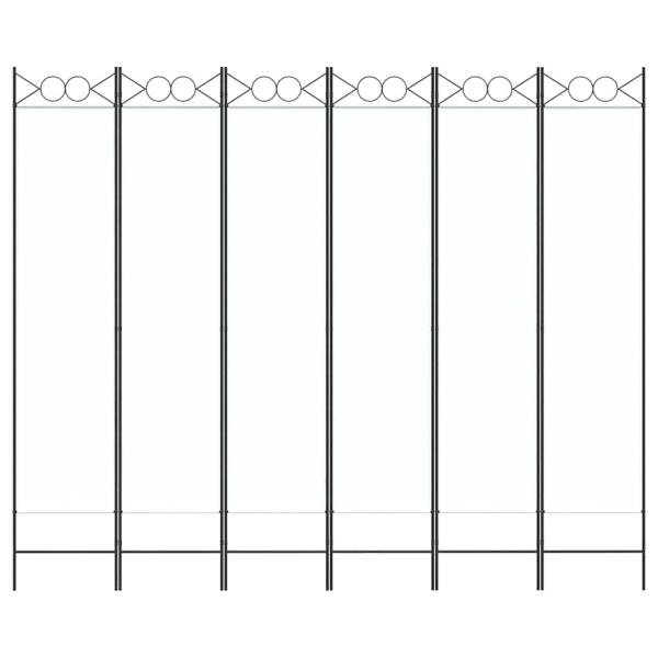 6-tlg. Paravent Weiß 240x200 cm Stoff