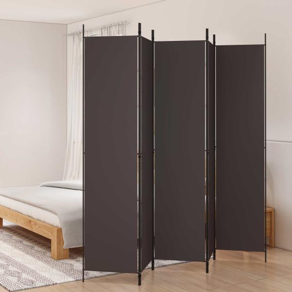 ARDEBO.de - 5-tlg. Paravent Braun 250x220 cm Stoff