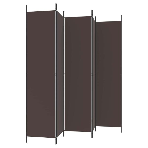 5-tlg. Paravent Braun 250x220 cm Stoff