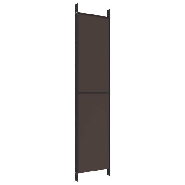 5-tlg. Paravent Braun 250x220 cm Stoff