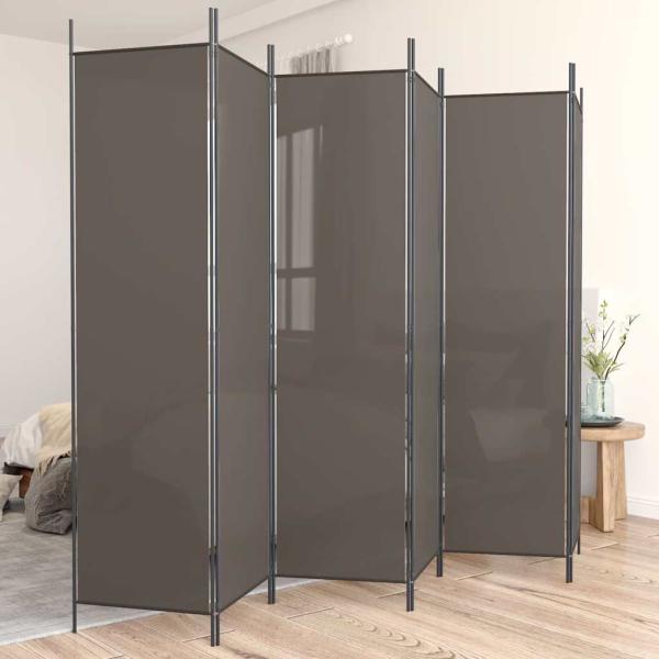 ARDEBO.de - 6-tlg. Paravent Anthrazit 300x220 cm Stoff
