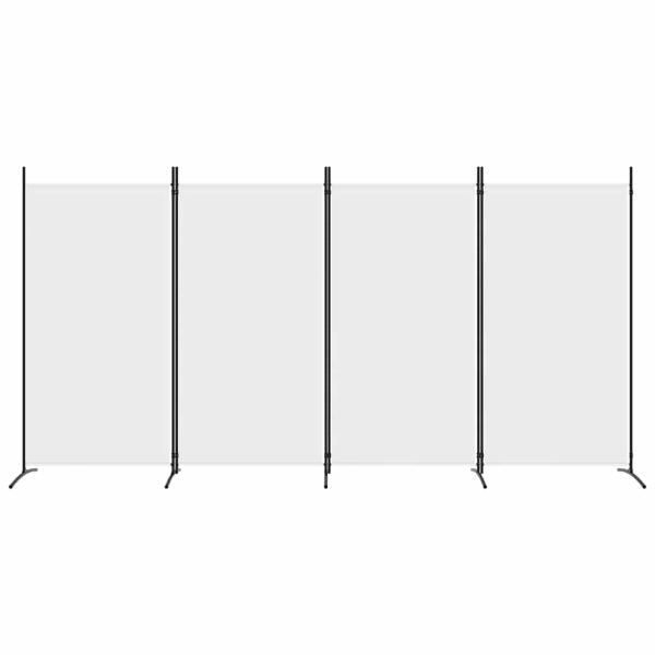 4-tlg. Paravent Wei? 346x180 cm Stoff