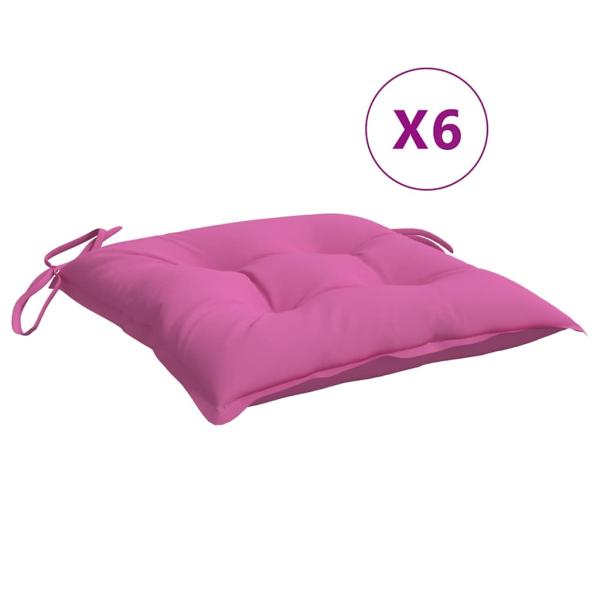 Stuhlkissen 6 Stk. Rosa 50x50x7 cm Oxford-Gewebe