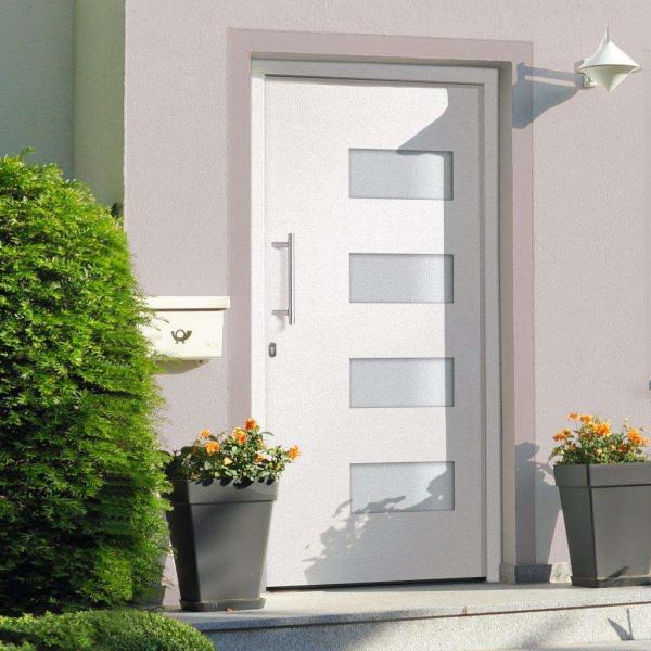 ARDEBO.de - Haustür Aluminium und PVC Weiß 110x210 cm