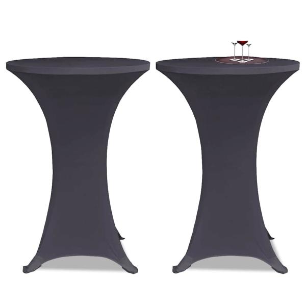 Stretch-Tischhussen 4 Stk. 70 cm Anthrazit