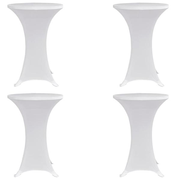 ARDEBO.de - Stehtischhussen 4 Stk. Ø 80 cm Weiß Stretch