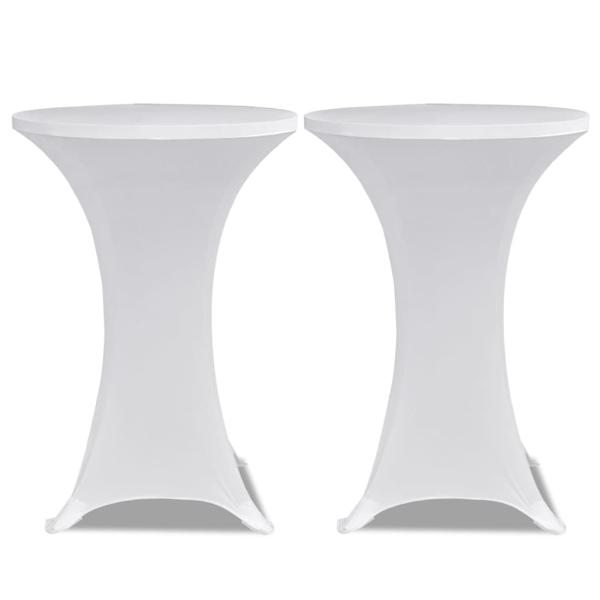 Stehtischhussen 4 Stk. Ø 80 cm Weiß Stretch