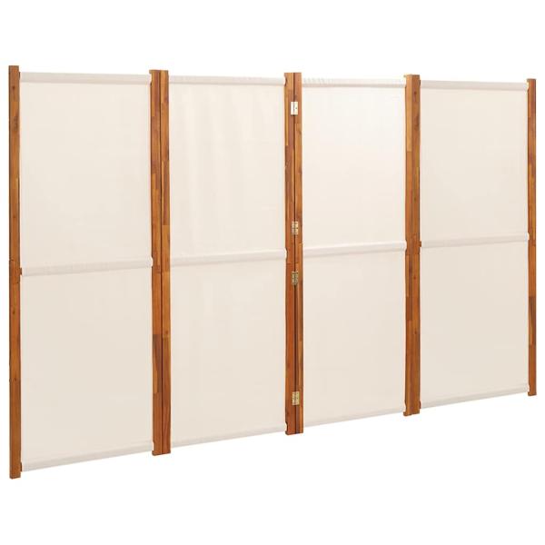 4-tlg. Raumteiler Cremeweiß 280x180 cm