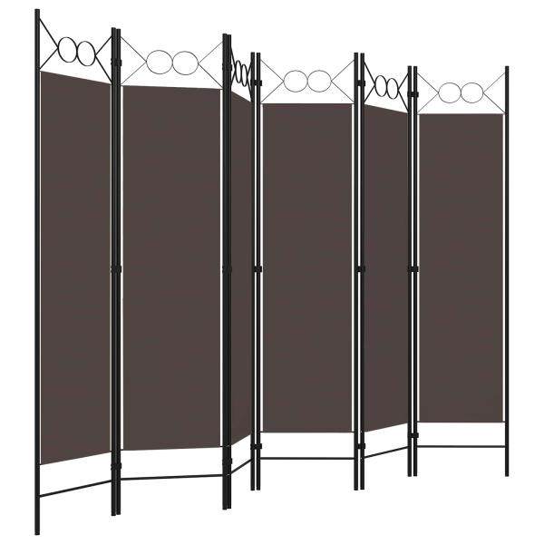 6-tlg. Raumteiler Braun 240 x 180 cm