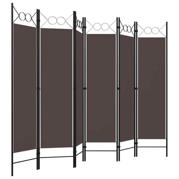 6-tlg. Raumteiler Braun 240 x 180 cm