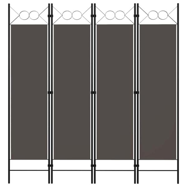ARDEBO.de - 4-tlg. Raumteiler Anthrazit 160 x 180 cm