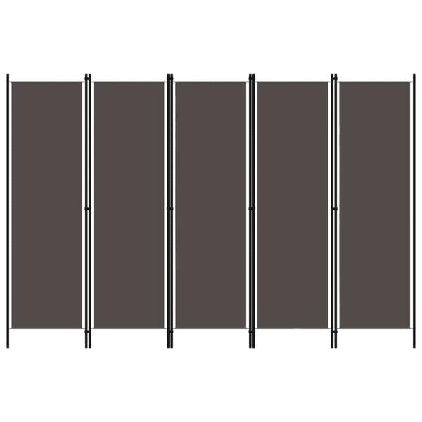 ARDEBO.de - 5-tlg. Raumteiler Anthrazit 250x180 cm
