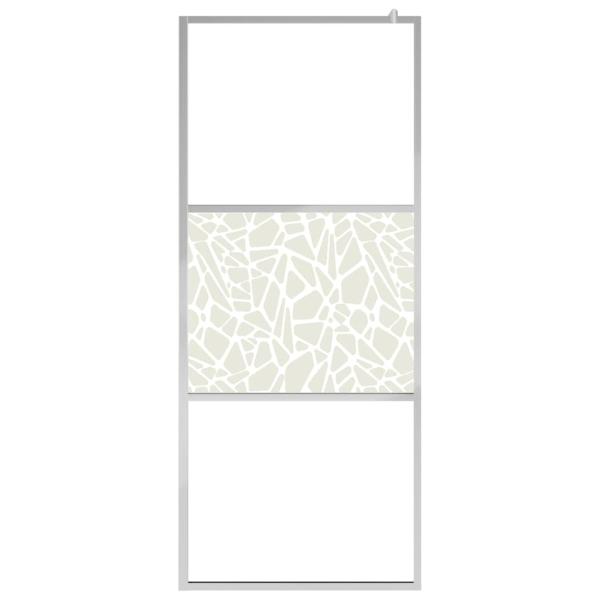 Duschwand f?r Begehbare Dusche ESG-Glas Steindesign 100x195 cm