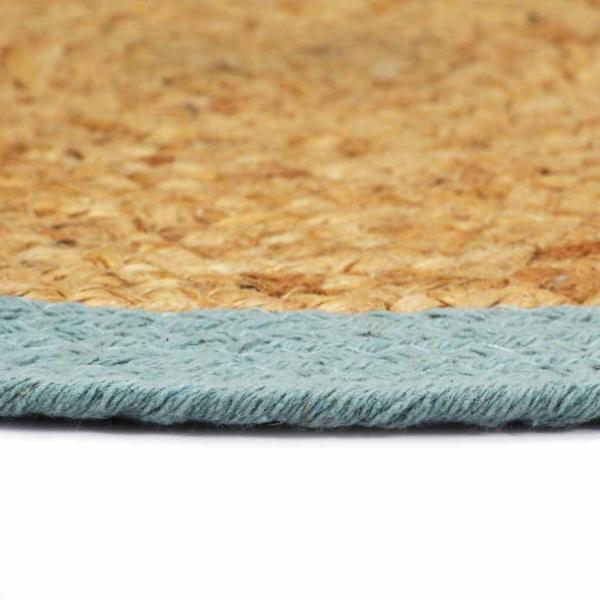 Tischsets 6 Stk. Natur und Grün 38 cm Jute und Baumwolle