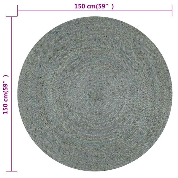 Teppich Handgefertigt Jute Rund 150 cm Olivgr?n