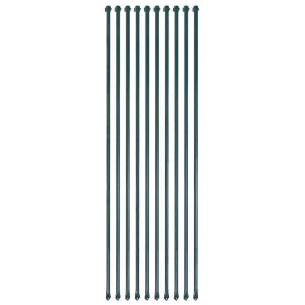 ARDEBO.de - Pflanzstäbe 10 Stk. 1,5 m Metall Grün