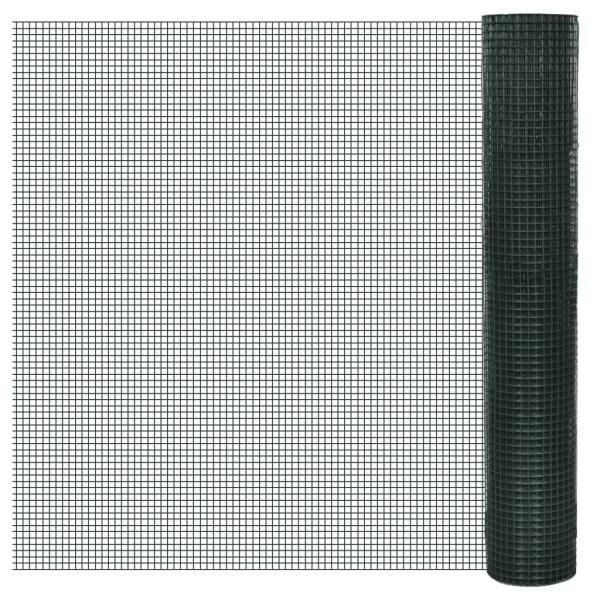 ARDEBO.de - Drahtzaun für Hühner Verzinkt mit PVC-Beschichtung 25x1 m Grün