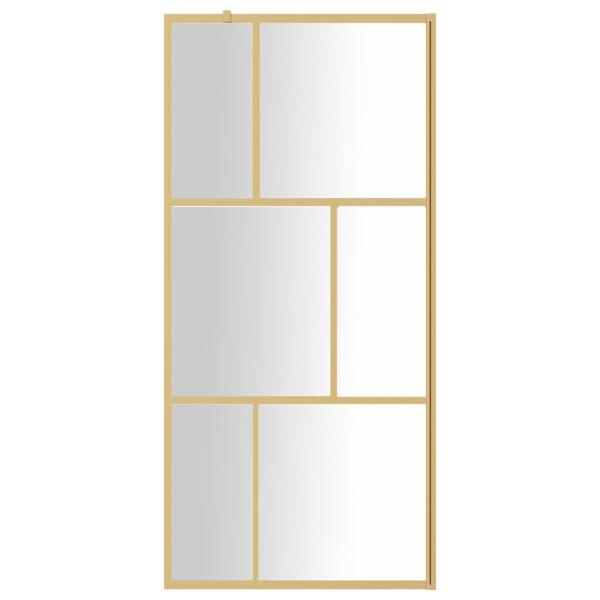 Duschwand f?r Begehbare Dusche mit ESG Klarglas Golden 80x195cm