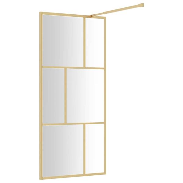 Duschwand f?r Begehbare Dusche mit ESG Klarglas Golden 80x195cm