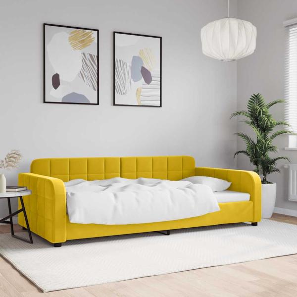 ARDEBO.de - Tagesbett Gelb 100x200 cm Samt