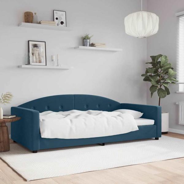 ARDEBO.de - Tagesbett Blau 100x200 cm Samt